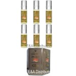Parfum musc oriental - al rehab - golden - 6 ml - lot de 6 - notes de oud et ambre