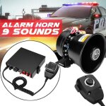 Alarme sonore haut - parleur universel pour voitures sirène 9 klaxon 400w noir Alarme sonore haut - parleur universel pour voitures sirène 9 klaxon 400w noir