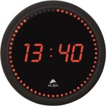 Horloge murale led - alba - noir - diodes rouges - 30 cm - design contemporain