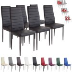 Albatros milano lot de 6 chaises noir - 2698