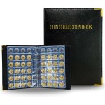 Album de collection de pi�ces de monnaie 360 pochettes de 2 tailles diff�rentes pu noir