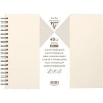 Album � personnaliser - ivoire iris� - 27 x 20 cm - spirale - papier �pais - clairefontaine