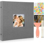 Album photo adhesif lin traditionnel autoadhesif avec autocollant stylo pour 10x15 11. 5x15 13x18 (petit ...