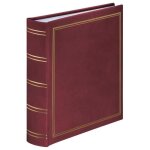 Album photo - bordeaux - 200 photos - 10 x 15 cm - couverture dore - mixte