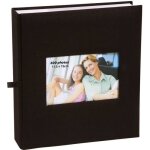 Album photo - square - 200 mmos - noir - l 235 x l 25 cm - pochettes en polypropylne