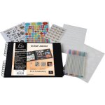Album de scrapbooking - 32x22cm - noir - inclus stickers feutres pochoirs coins photos - exacompta Album de scrapbooking - 32x22cm - noir - inclus stickers feutres pochoirs coins photos - exacompta