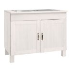 Alby - meuble �vier 100 cm avec 2 portes en pin blanc laqu�