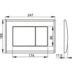 Alca - plaque de commande pour wc suspendus chrome brillant (m271)