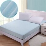 Alèse - protège matelas anti - acarien et imperméable bleu 200x200cm s05369 Alèse - protège matelas anti - acarien et imperméable bleu 200x200cm s05369