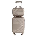 Valise cabine et vanity s alistair - collection iron - 4 roues - abs ultra rsistant - champagne