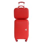 Valise cabine 4 roues et vanity s alistair - collection iron - 4 roues - abs ultra rsistant - rouge