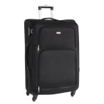 Valise grande taille alistair - collection plume 2. 0 - 4 roues - toile souple - noir