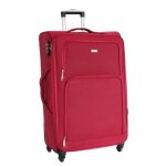 Valise grande taille alistair - collection plume 2. 0 - 4 roues - toile souple - rouge