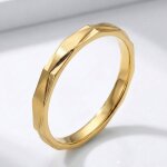 Alliance - bague - g�om�trique - facett�e ? plaqu� or jaune 750 / 1000 - homme / femme - 62 au 66