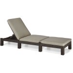 Allibert by keter - daytona - bain de soleil - résine imitation rotin tressé - marron - dossier réglable ... Allibert by keter - daytona - bain de soleil - résine imitation rotin tressé - marron - dossier réglable ...