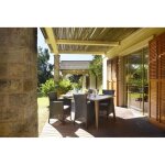 Allibert jardin table lima 160x100cm - capuccinno + 4 fauteuils montana graphite - rsine