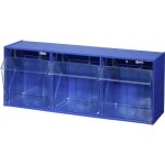Allit 464410 casier � tiroirs basculants varioplus proflip 3 (l x h x p) 600 x 240 x 200 mm bleu transparent ...