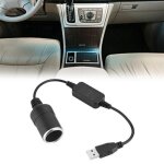 Adaptateur - bob - convertisseur usb 5v � allume - cigare 12v - universel - noir - prise femelle