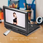 Alomejor lecteur de dvd 9 po lecteur vid�o dvd portable lcd � �cran large rotatif radio fm jeu sd usb ...