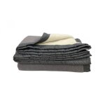 Alpes blanc - couverture 100% pure laine 220x240 cm gris et �cru ? chaude et douce - id�ale pour lhiver ...