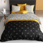 Alpes blanc - housse de couette 220x240 cm - faro + taies pur coton