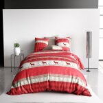 Alpes blanc - housse de couette cerf 240x260 cm + 2 taies pur coton