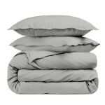Alpes blanc - housse de couette gris clair 280x240 percale de coton 80 fils + taies 65x65 ? fabriqu�e ...