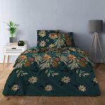 Alpes blanc - parure de draps botanical garden 3 � 4 pi�ces 100% coton 160x200 cm