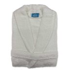 Alpes blanc - peignoir de bain mixte � col ch�le 100% coton 450 g ? blanc taille xxl - doux et absorbant ...