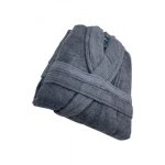 Alpes blanc - peignoir de bain mixte  col chle 70% coton et 30% bambou 450 g - doux absorbant hypoallergniq ...