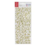 Alphabet dor autocollant paillet - 177 pices