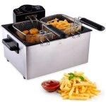 Alpina friteuse huile 5 litres - double bac avec 3 paniers