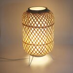 Lampe de table en osier e27 - style vintage et chaleureux avec abat - jour fait main et diffuseur en ...