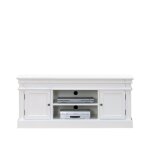 Amaretta meuble tv largeur 137 cm hauteur 60 cm vieux blanc vintage patin�.