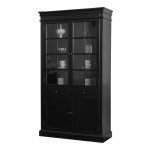 Amaretta vitrine 2 portes largeur 110 cm hauteur 200 cm vintage patin� noir.