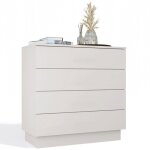 Amber - commode 4 tiroirs 85x84x40 pour chambre et salon - beige