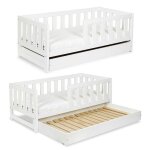 Amelia lit enfant 160x80 blanc avec tiroir gigogne