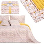 Ameliahome couvre - lit folky 240x260 cm microfibre matelass� boho blanc / brun / orange