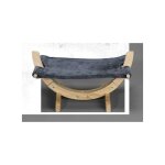Mon ami luki - hamac bois et tissus - gris - 29x57x31cm - gris - chat - 29 x 57 x 31 cm