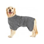 Mon ami luki - serviette peignoir microfibre - anthracite - chien - 40 cm