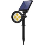 Amorus 4 led lampe solaire paysage pelouse jardin extérieur projecteur lumière - jaune Amorus 4 led lampe solaire paysage pelouse jardin extérieur projecteur lumière - jaune