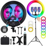 Amoune led ring light 18 avec trpied et tlcommande bluetooth 3 modes dclairage et 10 niveaux de luminosit ...