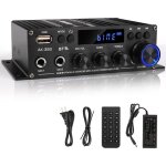 Amplificateur audio hifi mini st�r�o bluetooth 800w - 2 canaux alim. 12v - r�cepteur fm avec entr�es ...