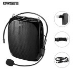 Amplificateur voix haut - parleur portable ultralger rechargeable 1800mah avec microphone - noir