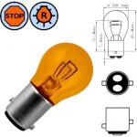 Ampoule 12v 21 / 5w bay15d orange lampe feu stop arriere veilleuse ergot decale voiture auto moto scooter ...