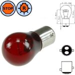 Ampoule 12v 21 / 5w bay15d rouge lampe feu stop arriere veilleuse ergot decale voiture auto moto scooter ...