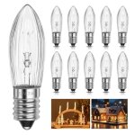 Ampoule e10 - 55v 3w - blanc chaud 2700k - lot de 10 - ampoule bougie flamme