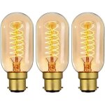 Ampoules edison vintage b22 40w intensit� variable lumi�re blanche chaude (paquet de 3)