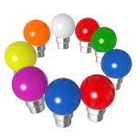 Ampoules guirlande bleues blanches rouges vertes jaunes orange type guinguette b22 1w quivalent 15w ...