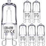 Ampoule halogène g9 - 6 pièces - blanc chaud - intensité variable - 40w - 230v Ampoule halogène g9 - 6 pièces - blanc chaud - intensité variable - 40w - 230v